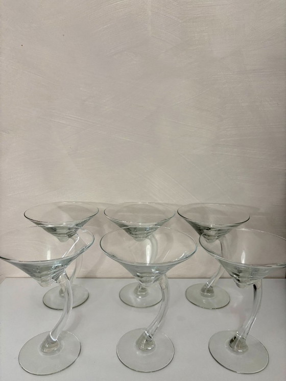 Image 1 of 6 verres vintages Libbey série Bravura, pied incurvé