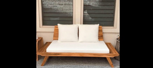 New Luxury Patio Bench Loveseat Small outdoor Sofa With Cushion