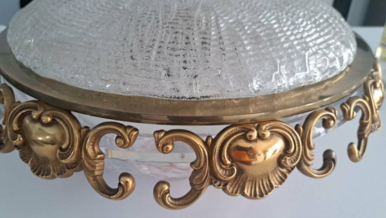 Image 1 of Prachtige vintage Duitse plafondlamp, Hollywood Regency stijl