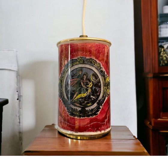 Image 1 of Hängelampe aus handbemaltem Glas