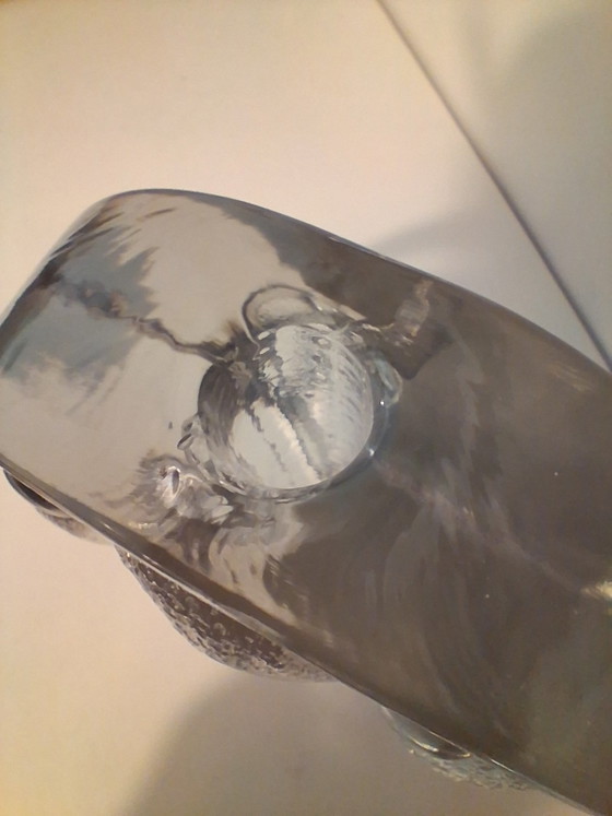Image 1 of Vintage soliflore vase made of thick block glass, produced by the German manufacturer Walther Glas