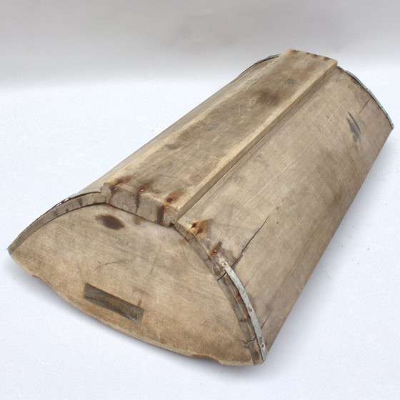 Image 1 of Grand pétrin ancien en bois, 77 cm, 30,31 pouces, bol à pain. Fabrication artisanale française.