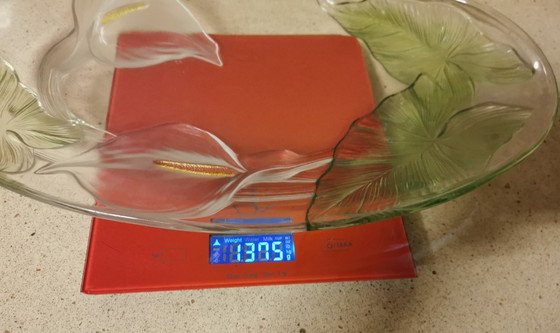 Image 1 of GLASTABLETT - GEPRÄGTE BLUMEN DEKORATION