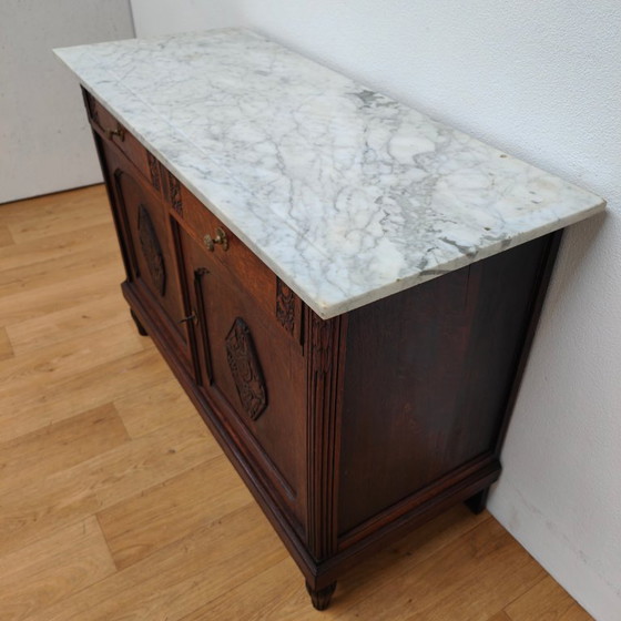 Image 1 of Antike Kommode, Anrichte, Schrank, Waschtisch mit Marmorplatte 302