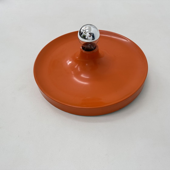Image 1 of Lampada a disco Honsel Orange Space Age di Mid-Century Design, anni '70 attribuita a Charlotte Perriand per Les Arcs