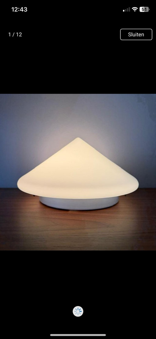Minimalist Dutch mid-century glass recessed/ceiling lamp by Steinhauer Apeldoorn, 1980s.