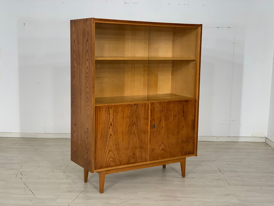 Image 1 of Mid Century hellerau vitrine highboard kast vintage