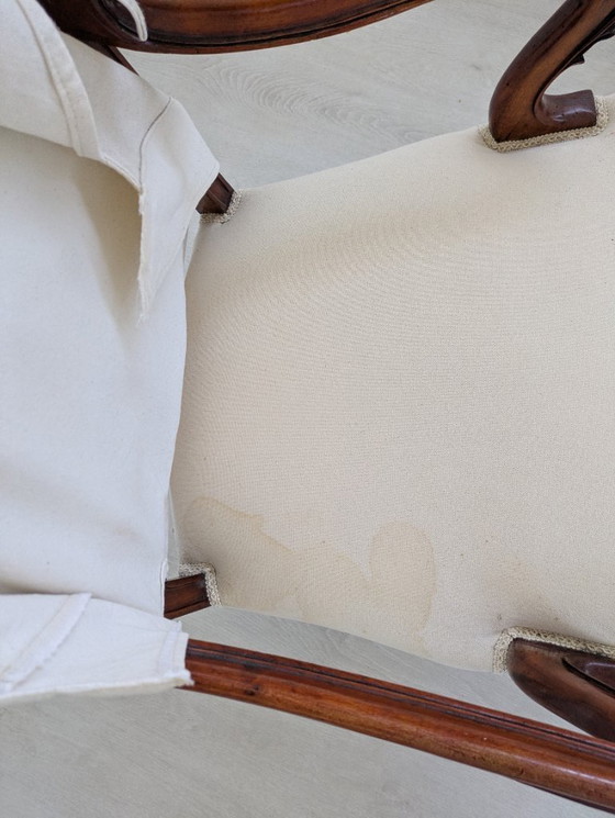 Image 1 of Art Nouveau - Sessel (2) - Holz, Stoff