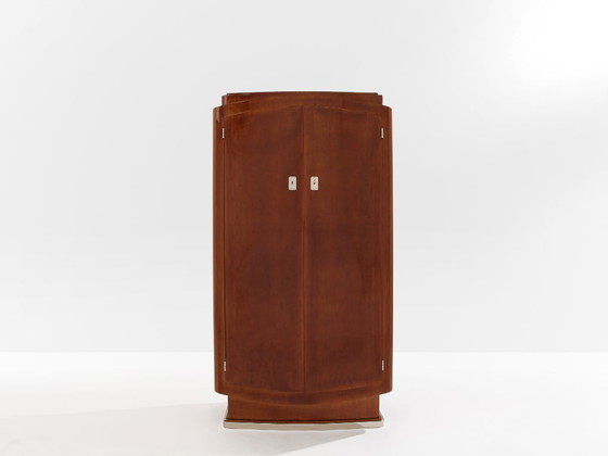 Image 1 of Jules Leleu mahoniehouten kast vernikkeld metaal 1930