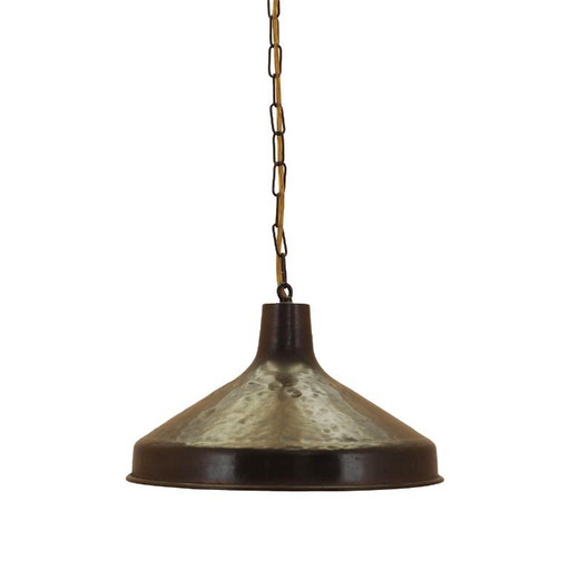 Deense messing hanglamp uit de jaren 60, mid-century modern stijl, met conische kap. – hanglampen, Brass