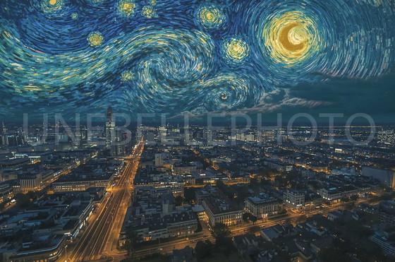 Image 1 of Photo printed on plexiglass / Limited edition / Van Gogh style / pop art