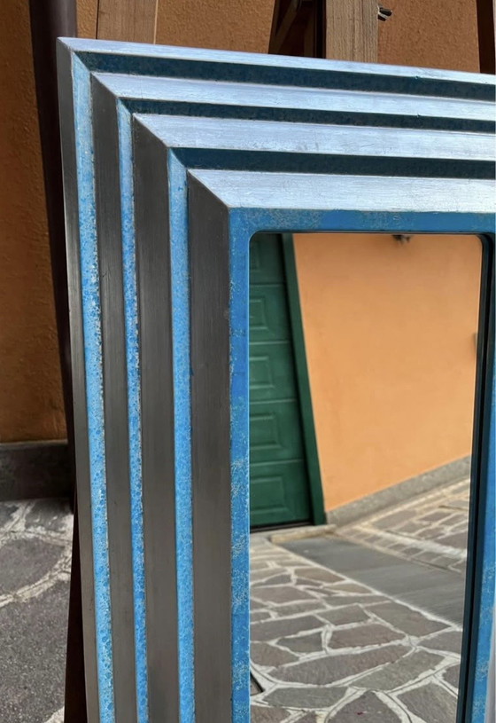 Image 1 of Designer mirror measures 21 x 45 cm, finished size in frame 43 x 67 cm