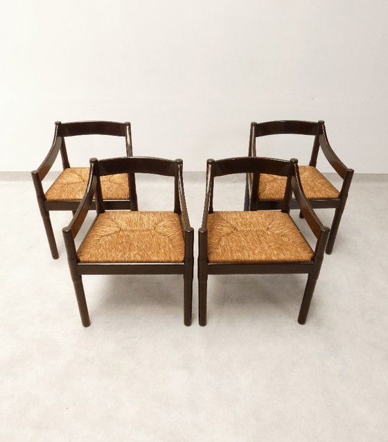 Sillas Cassina Carimate - ratán marrón – Sillas de comedor, Wicker, Vintage (photo 4 of 29)