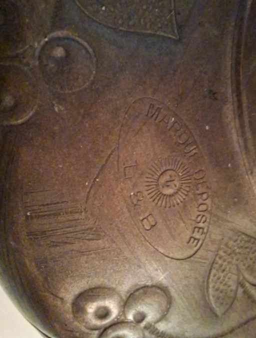 Antieke Belgische Messing Lamp L&B Lampe Belge | Art Nouveau Olie Lamp Elektrisch | Vintage