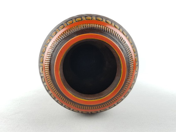 Image 1 of Vaso vintage di metà secolo in ceramica Bitossi "Mezza Chiave", smalto Tramonto di Aldo Londi, Italia, 1960