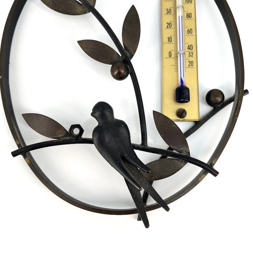 Attribuito a Walter Bosse / Herta Baller – Termometro da parete vintage, Austria – wanddecoratie, Metal (photo 2 of 13)