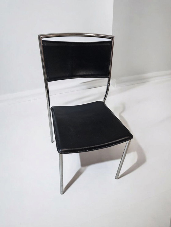 Image 1 of Lot de 4 chaises de salle à manger vintage Chaises 70's 80's noir