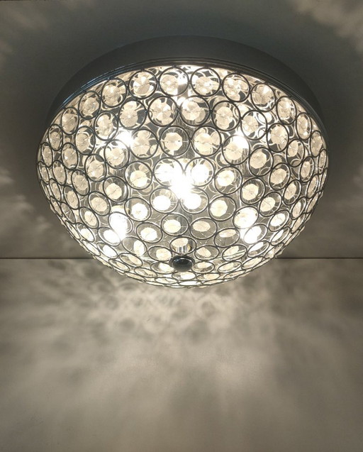Retro transparent ceiling lamp with halogen lighting (large version).