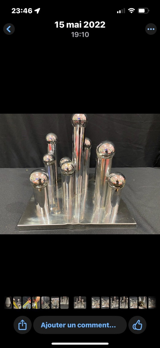 Image 1 of Plafoniera Vintage Motoko Ishii Design Futuriste Années 70-Staff.