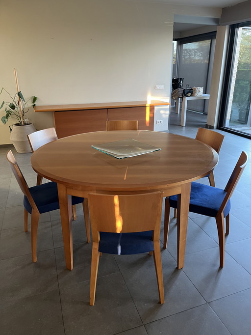 Dining Table And Matching Chairs Molteni In Walnut Lake