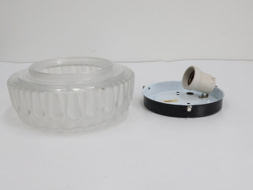 Vintage ceiling light / glass metal / round / cloud glass