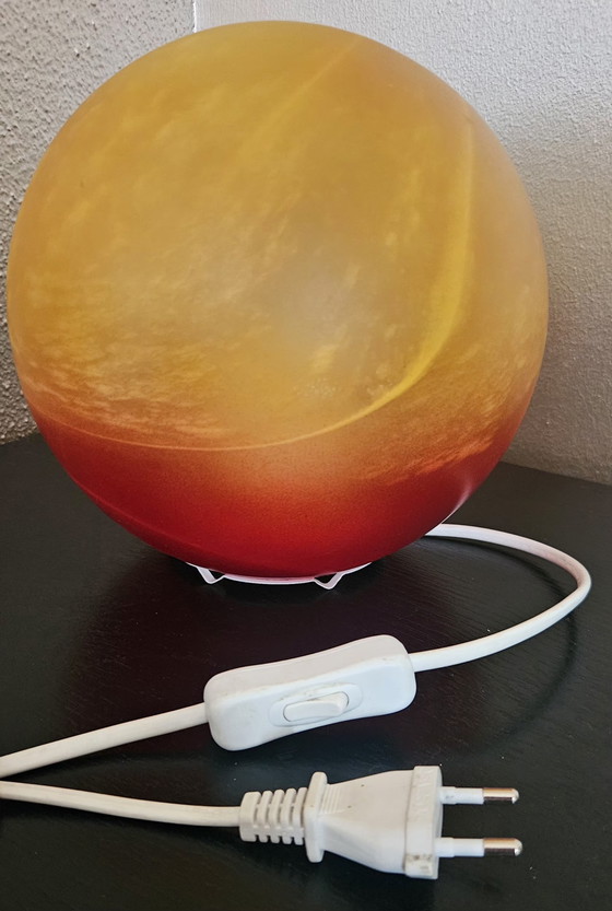 Image 1 of Vintage Space Age glass mood lamp – hand-blown sunset globe – unique eye-catcher