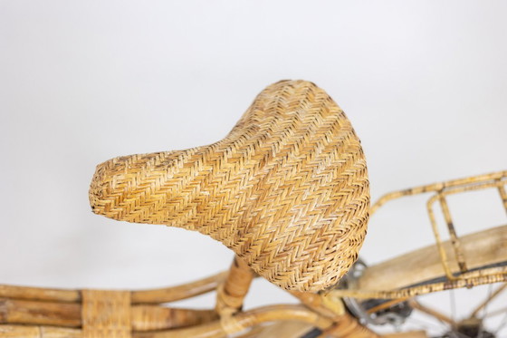 Image 1 of Bicicletta in bambù e rattan. Realizzata a mano negli anni '70.