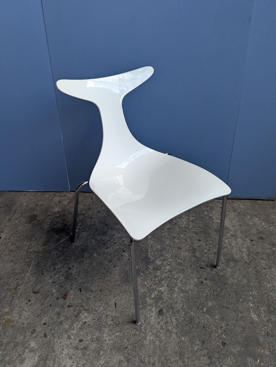 Sedia Vintage Delfy - design Gino Carollo per Ciacci Kreaty – Sedie da pranzo, Cromo, Plastica (photo 2 of 8)