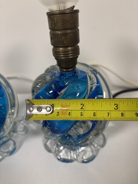 Image 1 of Design by Seguso, Murano Bullicante Tafellamp Italy.