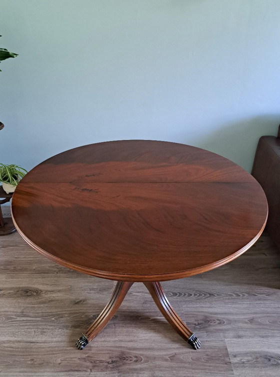 Image 1 of Mahogany dining table with brass lion legs