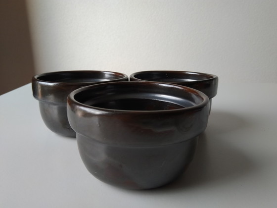 Image 1 of 3x Plateau Henk Potters avec décor d'oiseau