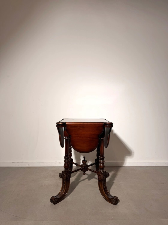 Antieke Mahonie Klaptafel (foto 3 van 6)