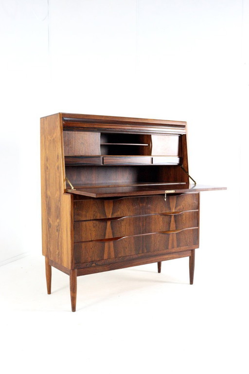 Erling Torvits for Klim møbelfabrik vintage rosewood secretaire desk Danish