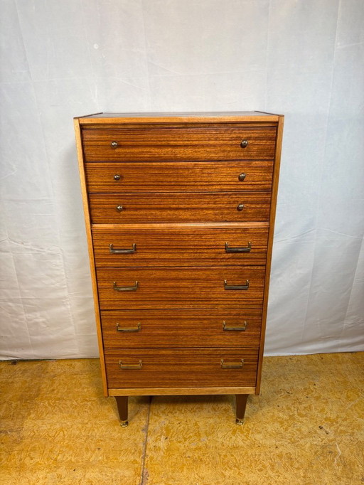 Mid-Century Retro Vintage Teak Tallboy Chest of Drawers by G Plan 1960  Seven Drawers • Scandinavian Design Influence • Timeless