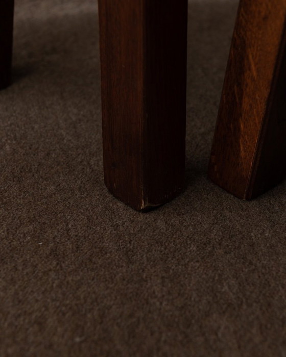 Image 1 of Vintage Brutalist Solid Oak Nesting Tables (Set of 3) – Dutch, 1970s