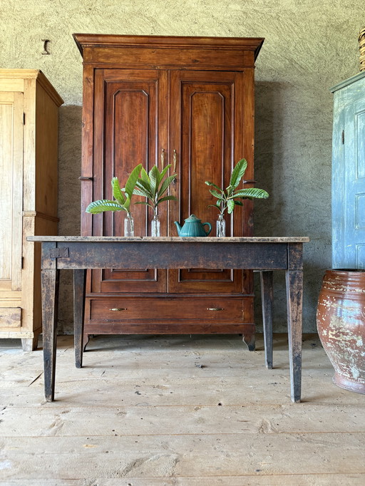 Tavolo rustico neoclassico 700 noce