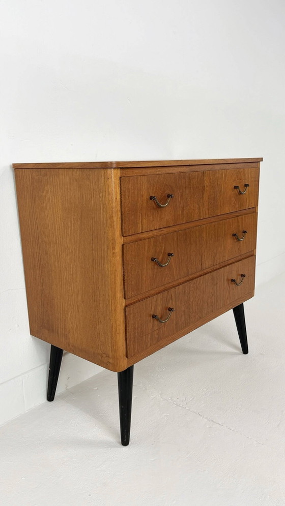 Cassettiera svedese vintage in impiallacciatura di teak – Comodini, Metallo, Mid Century Modern (photo 7 of 11)