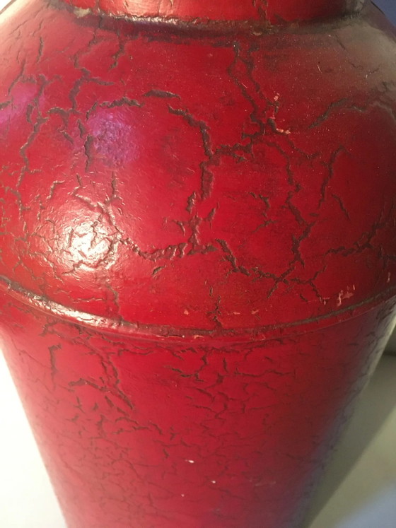 Asian red metal pot with lid – Storage cabinet (photo 6 of 9)