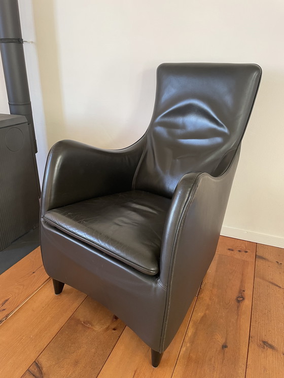 Image 1 of Fauteuil en cuir Wittmann Senta, marron foncé