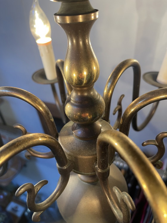 Lampadario antico a 6 bracci – Metal, Brass (photo 4 of 5)