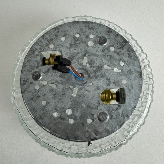 ANCIENNE APPLIQUE OU PLAFONNIER EN VERRE TEXTURÉ VINTAGE – Appliques murales (photo 7 of 8)
