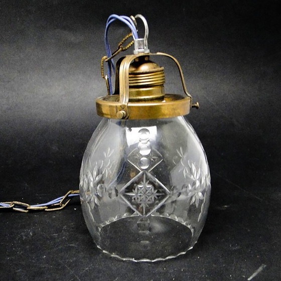 Art Deco kristallen hanglamp, Polen, jaren 1950 – Hanglampen, Crystal, Brass (photo 12 of 20)