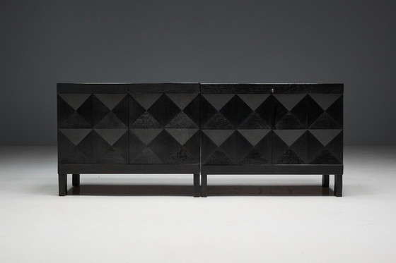 Image 1 of Mobile brutalista De Coene in rovere tinto, Belgio, anni '70