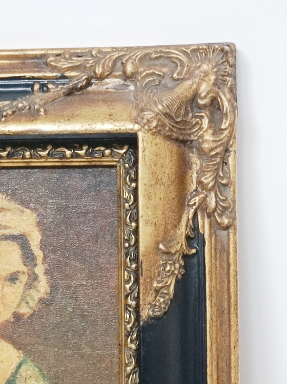 Image 1 of Olio su tela, Michel Capron, Giovane donna con ciotola, Francia, circa 1950