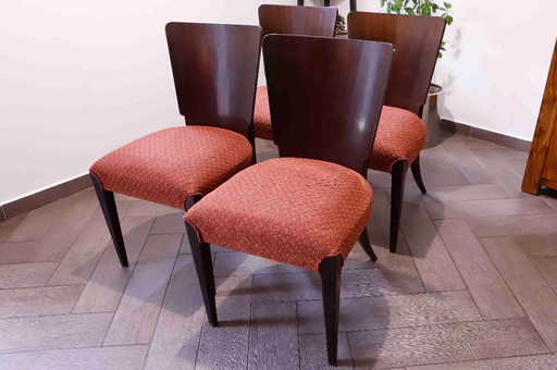 Ensemble de 4 chaises de salle à manger Lollipop H-214 par Jindřich Halabala