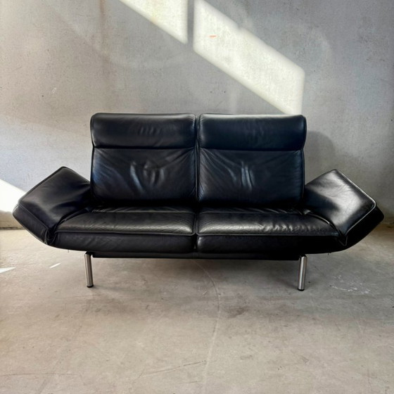 De Sede DS-450 Black Leather 2-seater Sofa Twist, 2 seaters (photo 6 of 9)