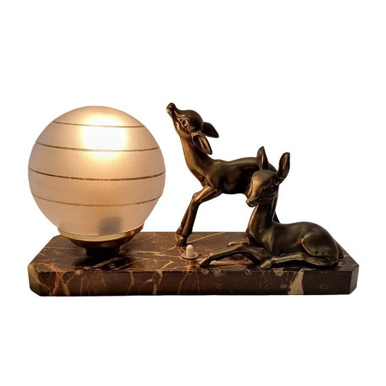 Image 1 of Lampe Art Déco française avec des bébés