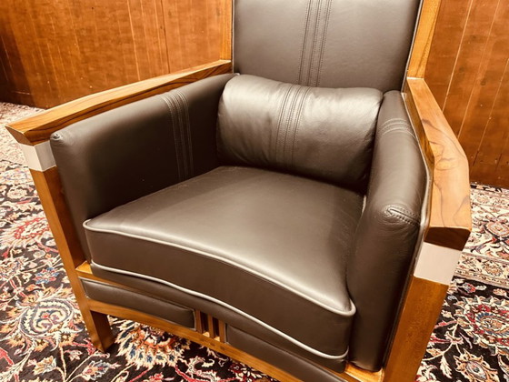 3x Schuitema Art Deco High Black Armchair – Leather, Metal (photo 14 of 18)