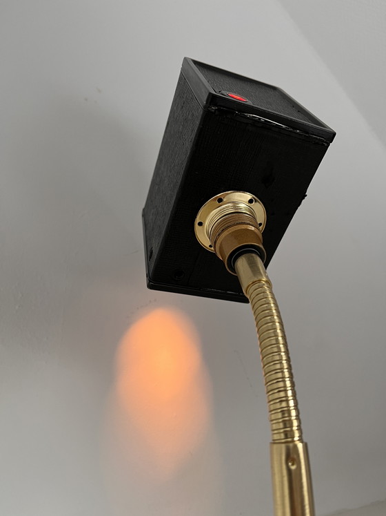 Image 1 of Unique vintage box camera lamp on a ‘golden’ lamp base