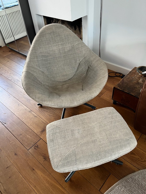 Label Hidde Fauteuil met hocker – Metaal, Textiel (photo 3 of 6)